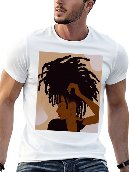 Afro Art Black Tee - Stylish Graphic Print