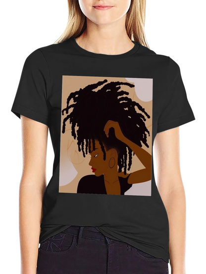 Afro Art Black Tee - Stylish Graphic Print