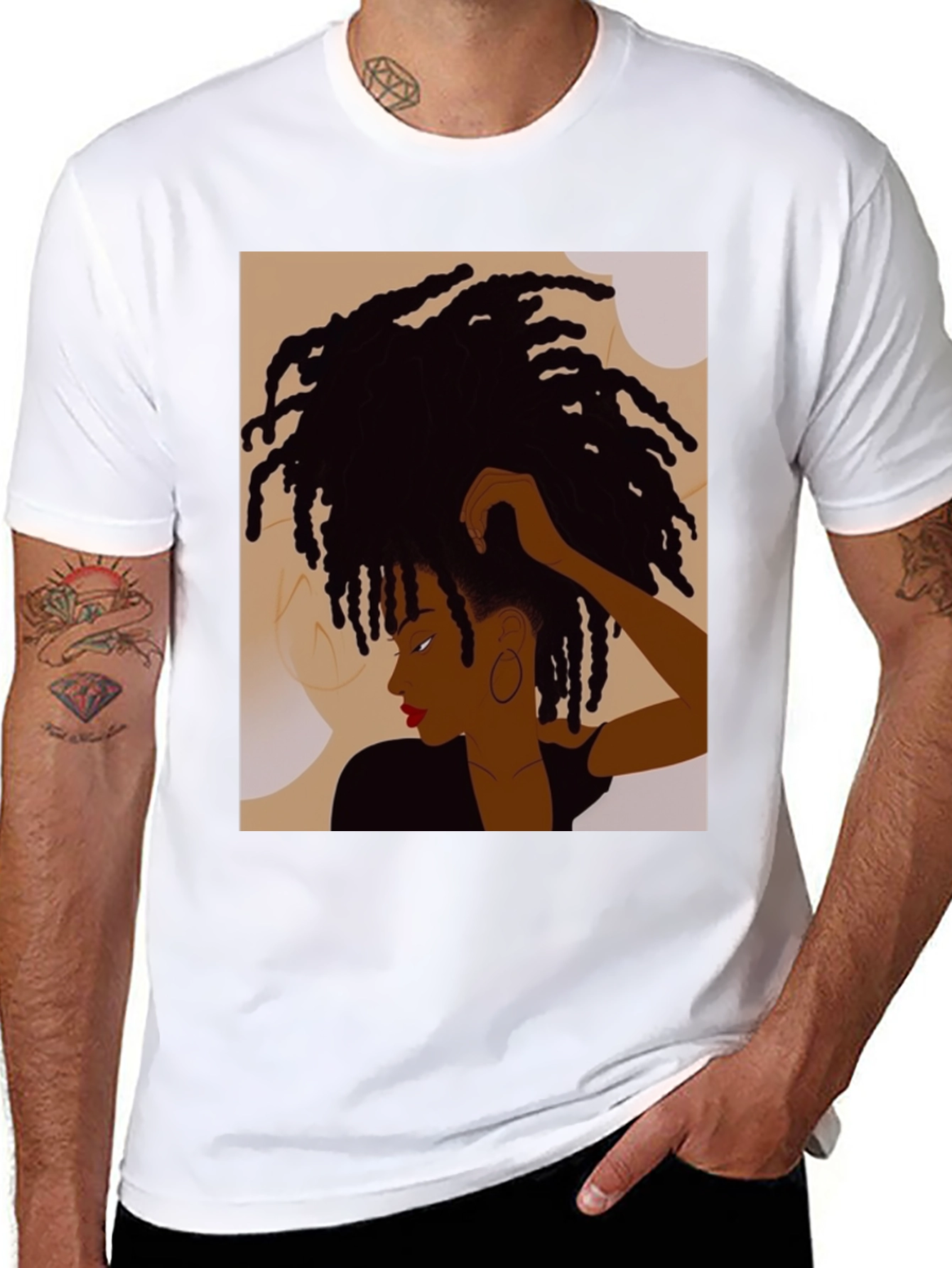 Afro Art Black Tee - Stylish Graphic Print