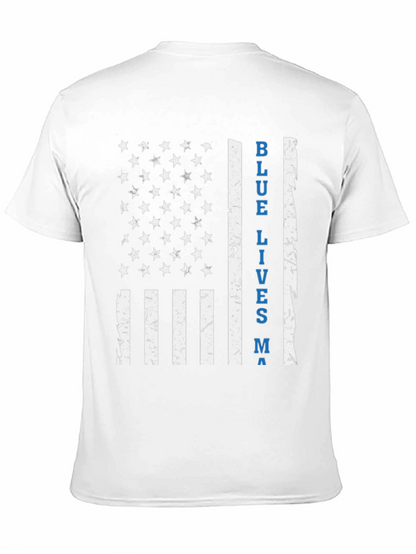 Blue Lives Matter American Flag T-Shirt