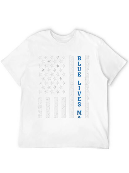 Blue Lives Matter American Flag T-Shirt