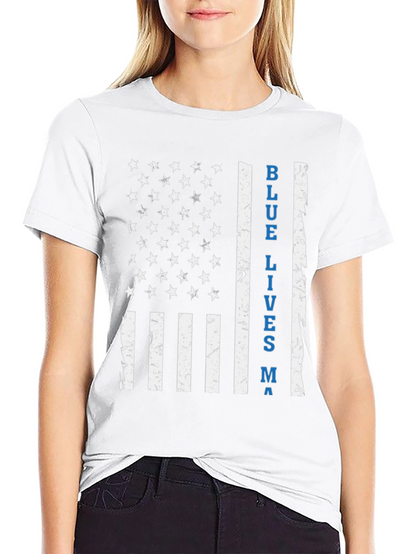 Blue Lives Matter American Flag T-Shirt