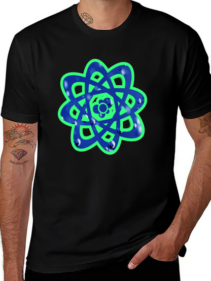 Geometric Flower Graphic Tee - Casual Style