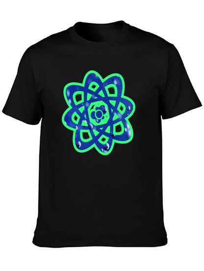 Geometric Flower Graphic Tee - Casual Style
