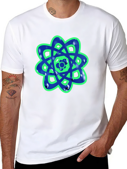 Geometric Flower Graphic Tee - Casual Style