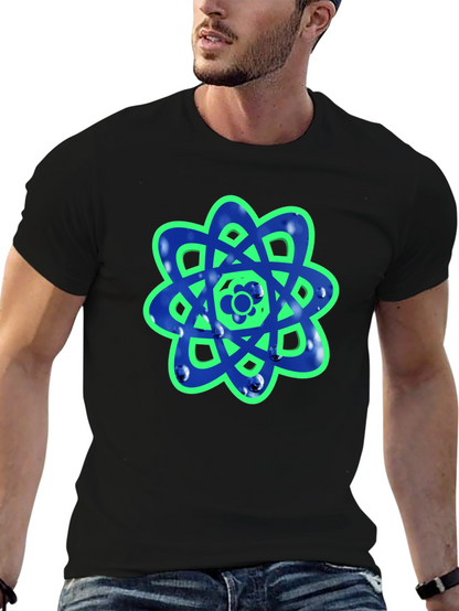 Geometric Flower Graphic Tee - Casual Style