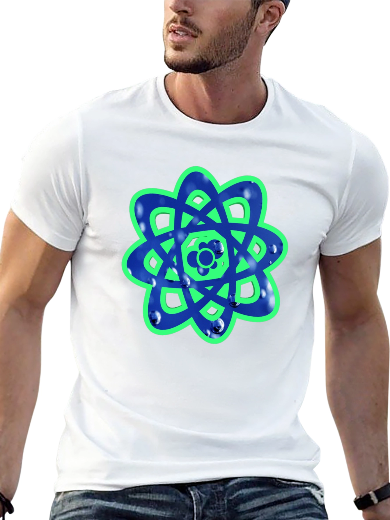 Geometric Flower Graphic Tee - Casual Style