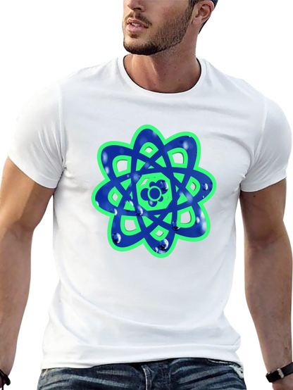 Geometric Flower Graphic Tee - Casual Style