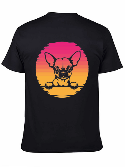 Chihuahua Sunset Graphic Tee - Unisex Black T-Shirt