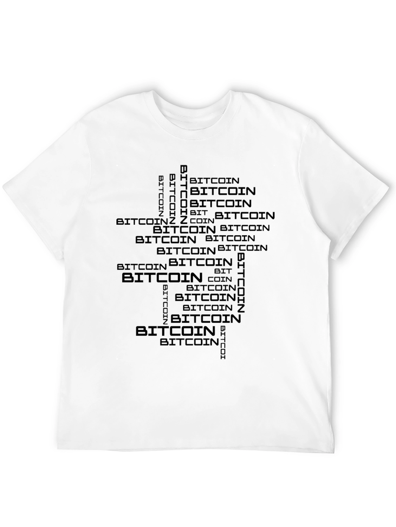 Bitcoin Word Art Mens Black T-Shirt
