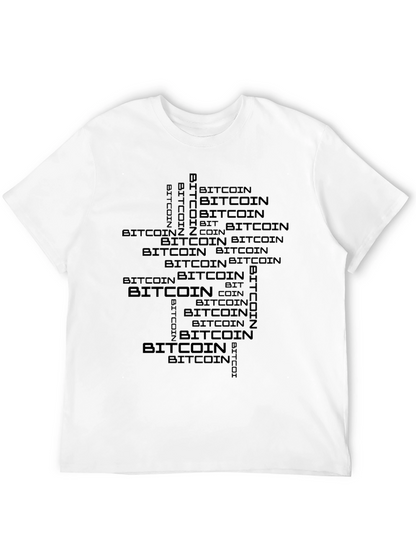 Bitcoin Word Art Mens Black T-Shirt