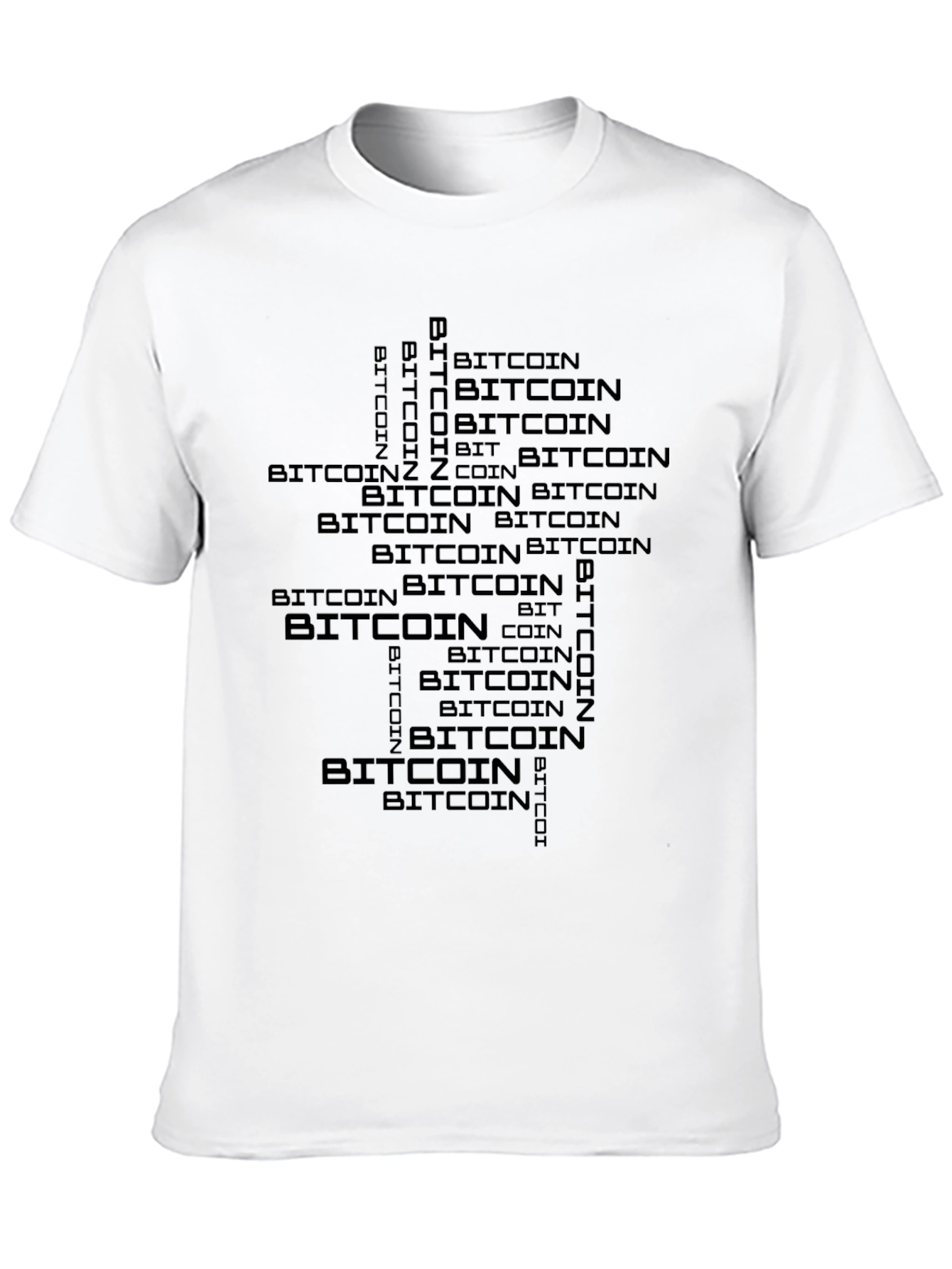 Bitcoin Word Art Mens Black T-Shirt