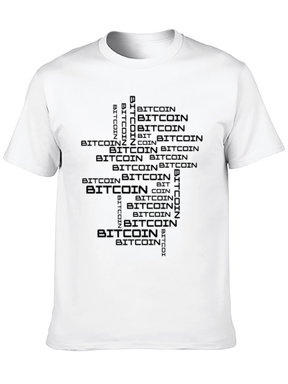 Bitcoin Word Art Mens Black T-Shirt