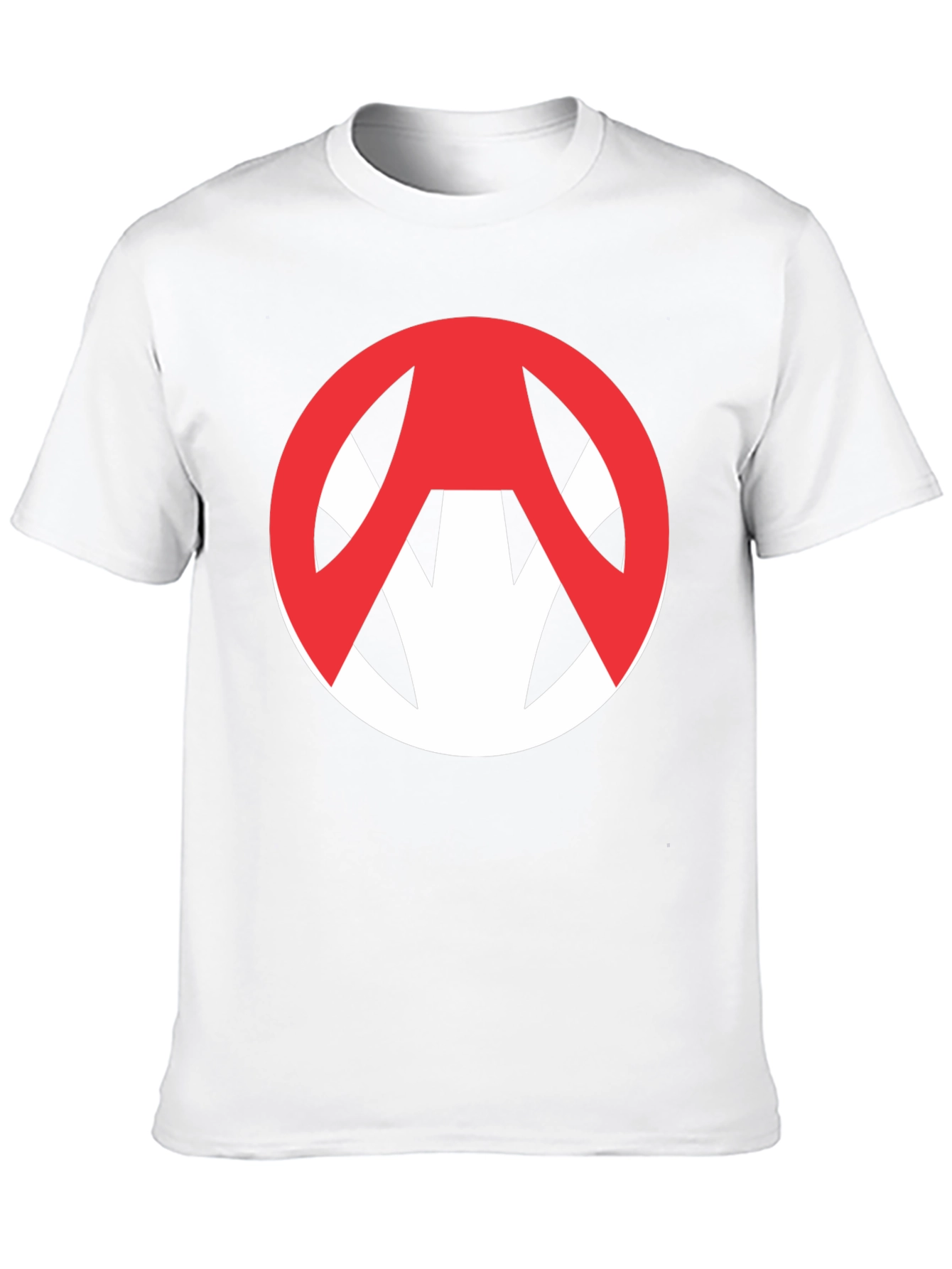 Edgy Graphic Tee: Red Symbol on Black Cotton T-Shirt