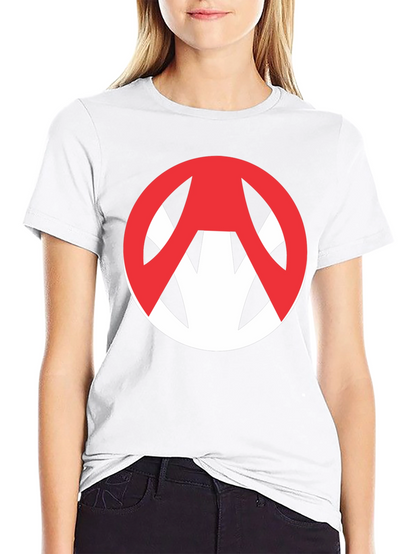 Edgy Graphic Tee: Red Symbol on Black Cotton T-Shirt