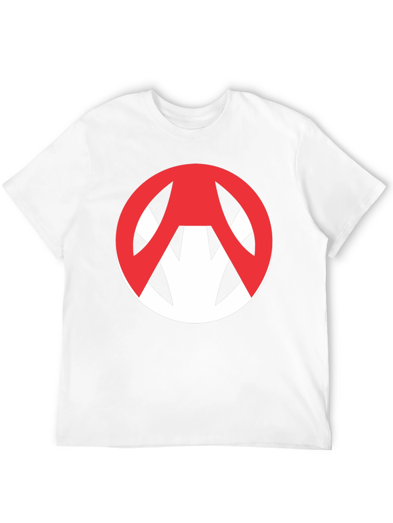 Edgy Graphic Tee: Red Symbol on Black Cotton T-Shirt