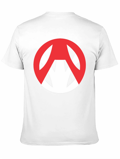 Edgy Graphic Tee: Red Symbol on Black Cotton T-Shirt
