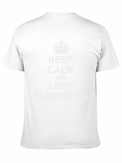 Keep Calm & Love Elephants Black T-Shirt