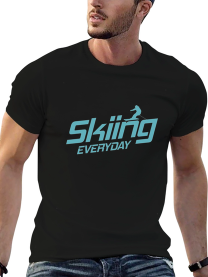 Skiing Everyday Black T-Shirt