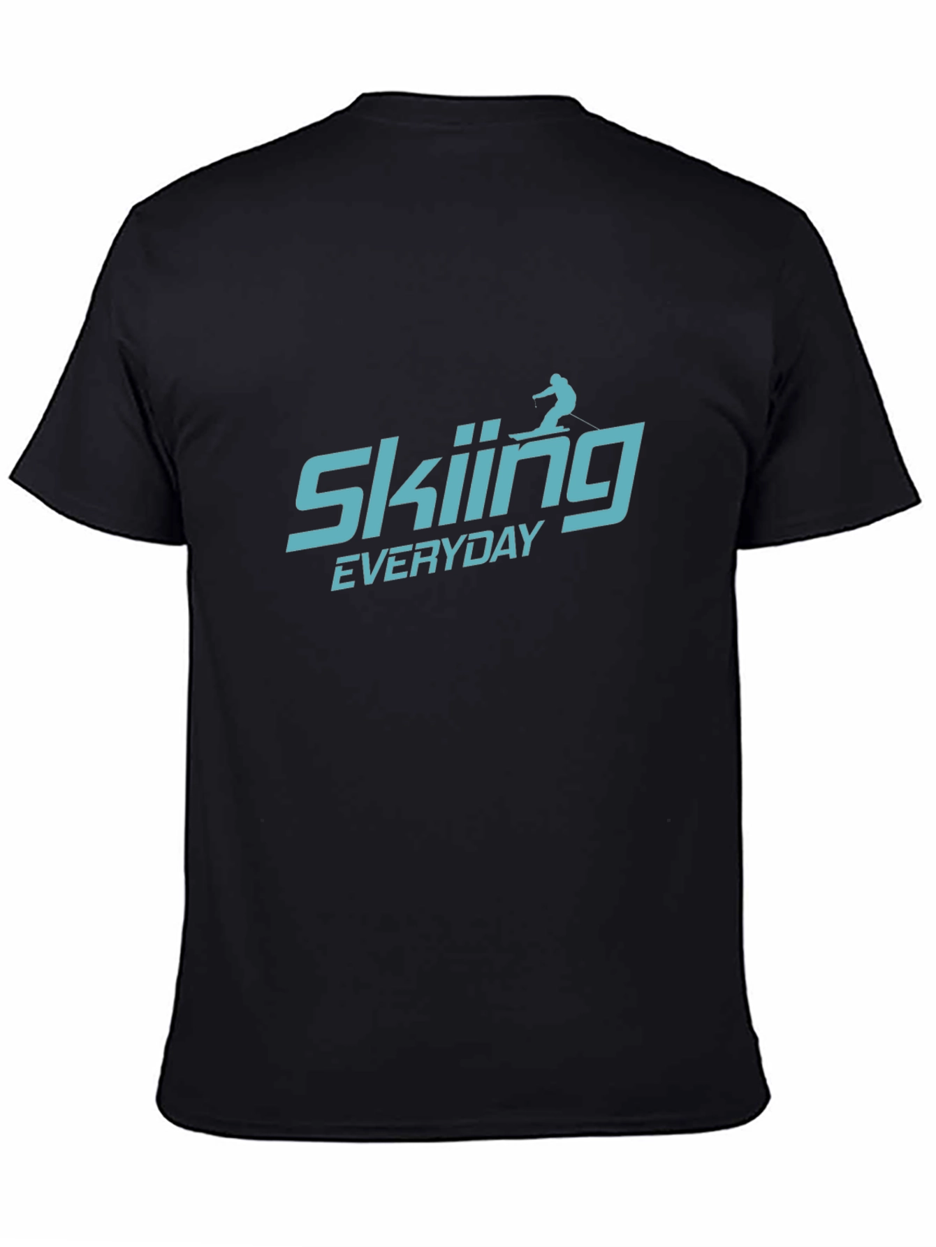 Skiing Everyday Black T-Shirt