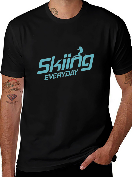 Skiing Everyday Black T-Shirt