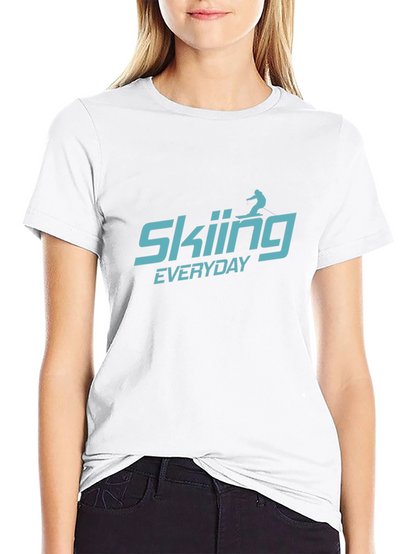 Skiing Everyday Black T-Shirt