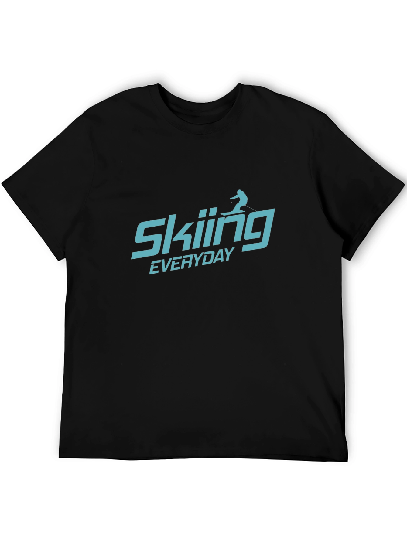 Skiing Everyday Black T-Shirt