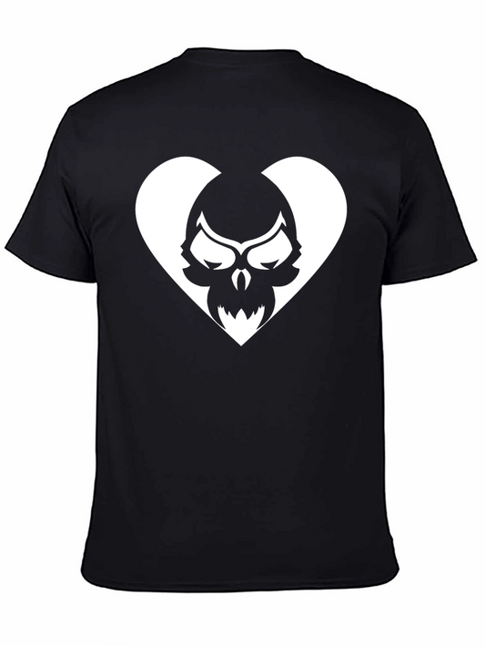 Skull Heart Graphic Tee - Black Cotton T-Shirt
