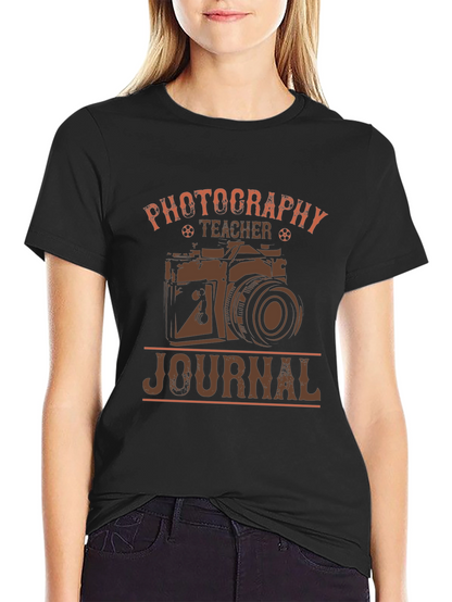 Photography Teacher Journal T-Shirt - Camera Design