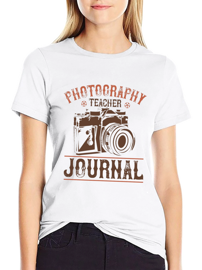 Photography Teacher Journal T-Shirt - Camera Design