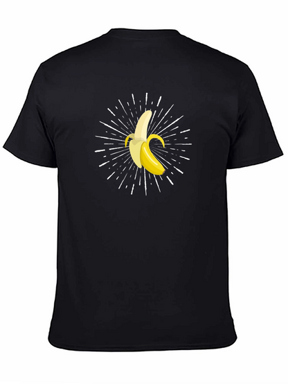 Banana Burst Graphic Tee - Black Cotton Comfort