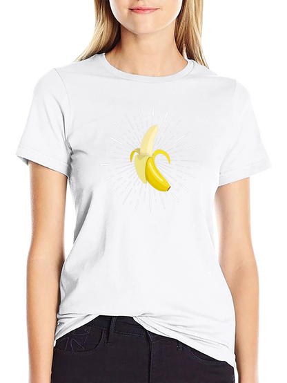 Banana Burst Graphic Tee - Black Cotton Comfort