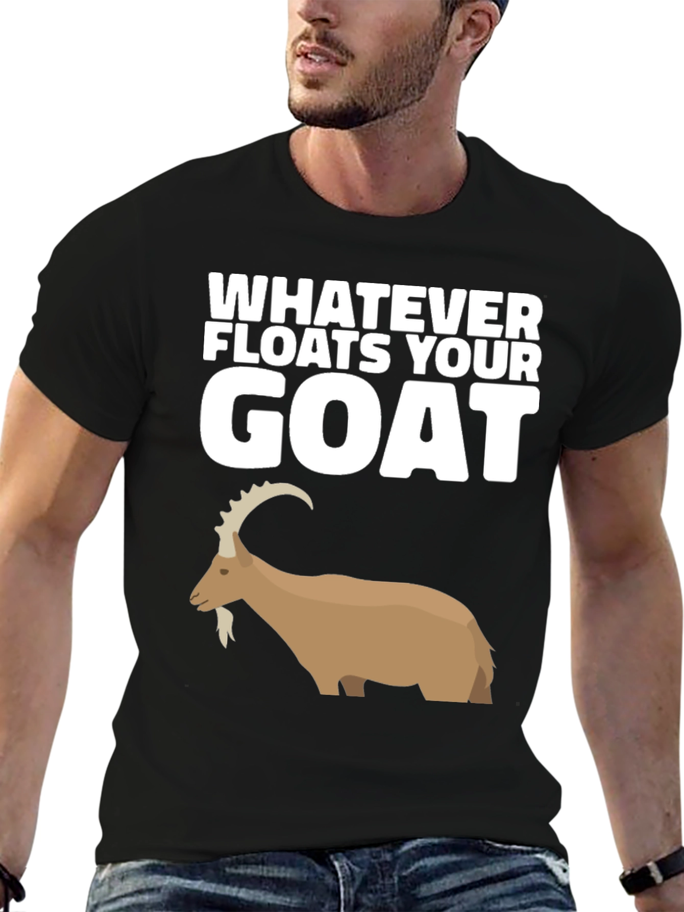 Whatever Floats Your Goat Black T-Shirt