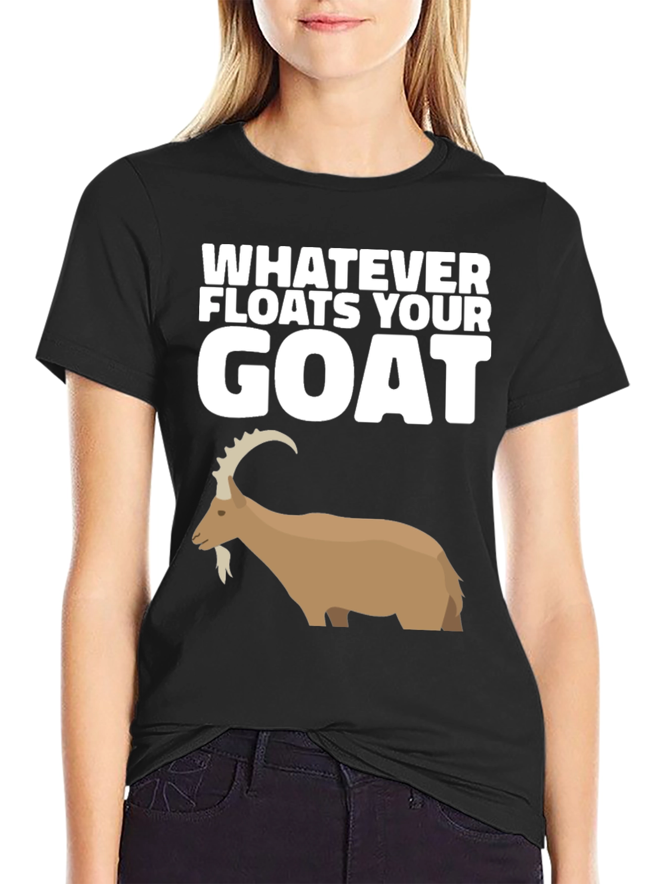 Whatever Floats Your Goat Black T-Shirt