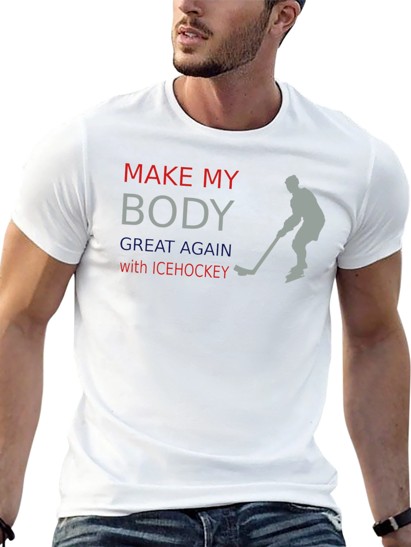 Make My Body Great Again Ice Hockey T-Shirt