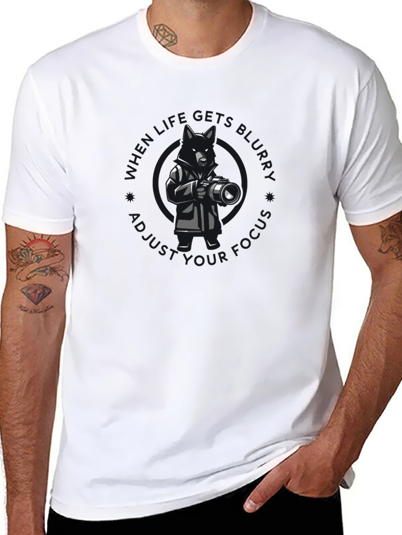 Photographer Dog Graphic T-Shirt