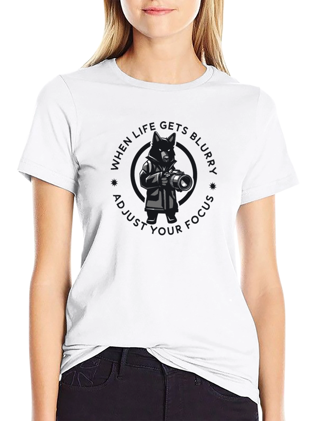 Photographer Dog Graphic T-Shirt