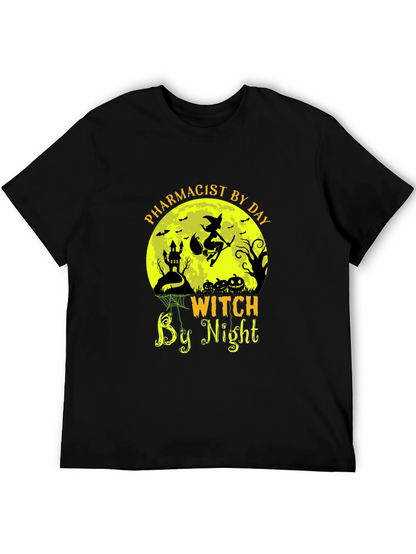 Pharmacist by Day Witch by Night Halloween T-Shirt