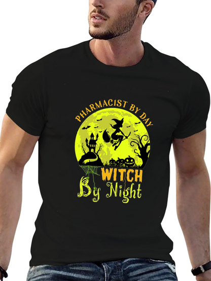 Pharmacist by Day Witch by Night Halloween T-Shirt