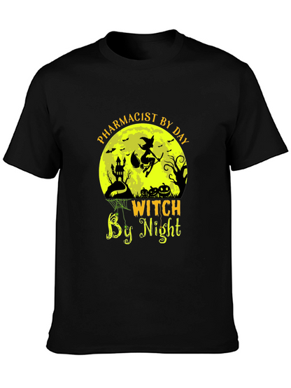 Pharmacist by Day Witch by Night Halloween T-Shirt