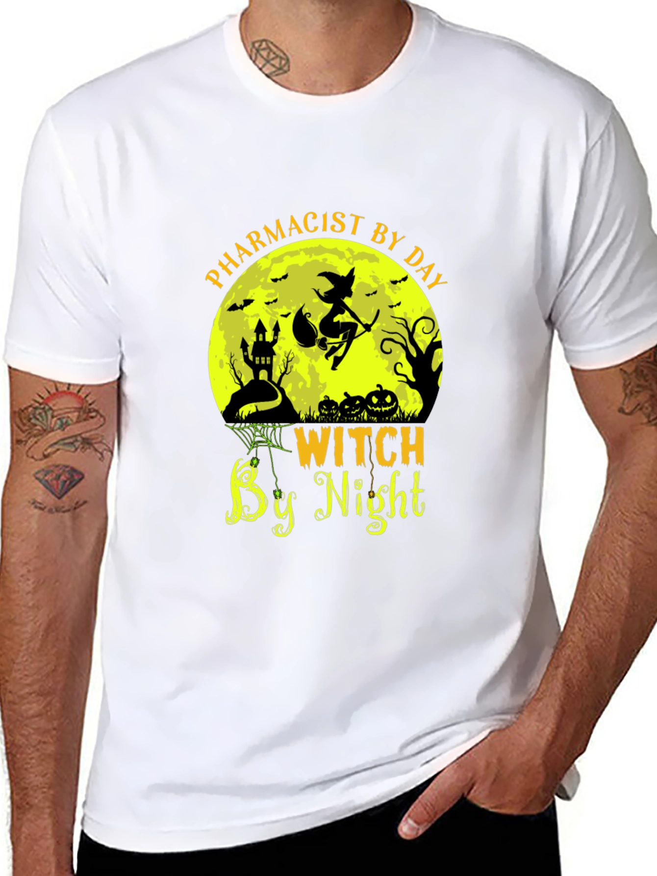 Pharmacist by Day Witch by Night Halloween T-Shirt