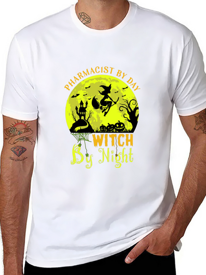 Pharmacist by Day Witch by Night Halloween T-Shirt