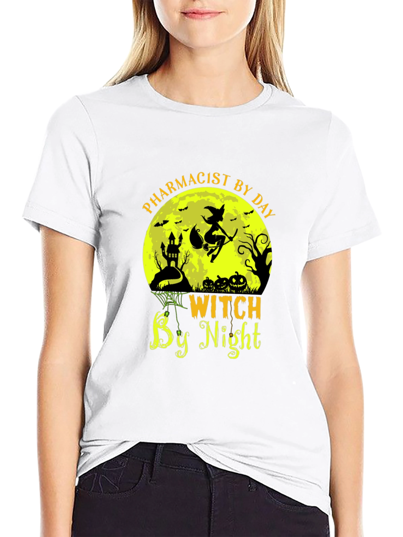 Pharmacist by Day Witch by Night Halloween T-Shirt