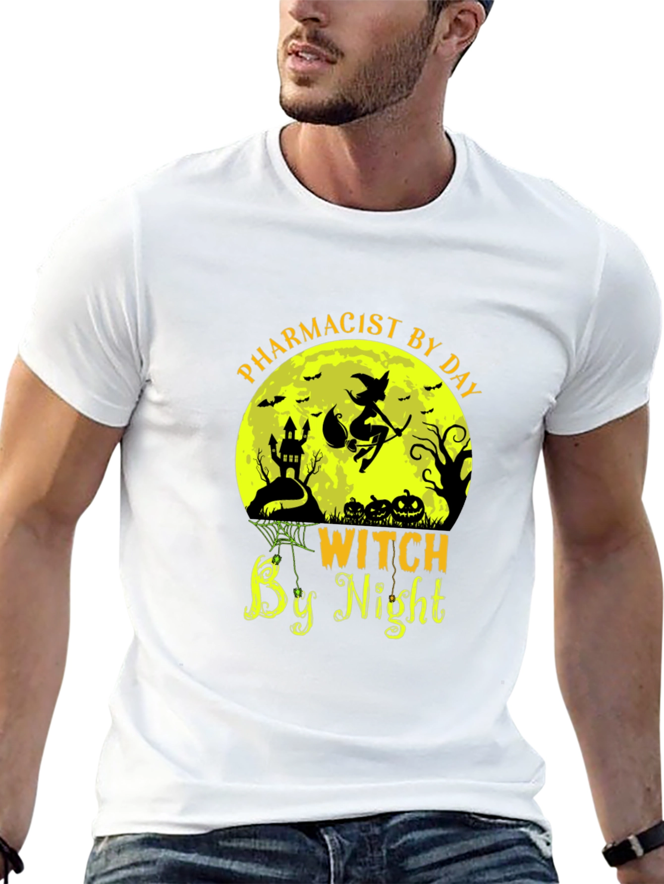 Pharmacist by Day Witch by Night Halloween T-Shirt
