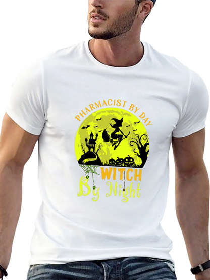 Pharmacist by Day Witch by Night Halloween T-Shirt
