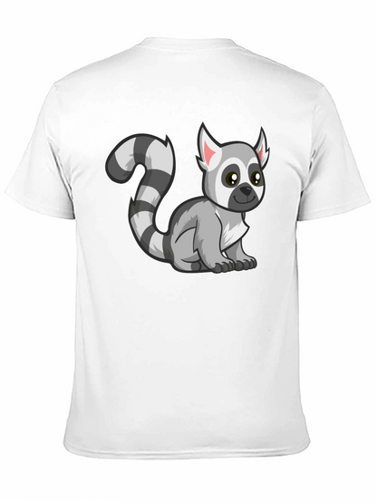 Cute Lemur Cartoon Graphic Tee Black