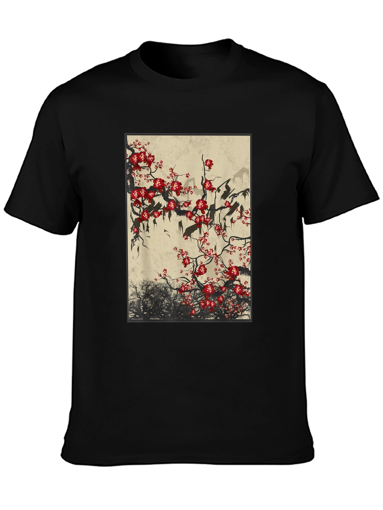 Blossom Art Black T-Shirt