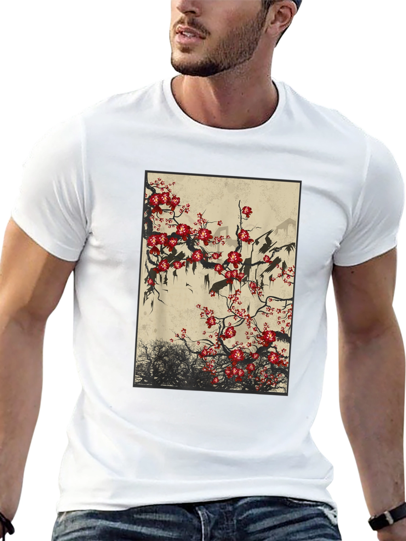 Blossom Art Black T-Shirt