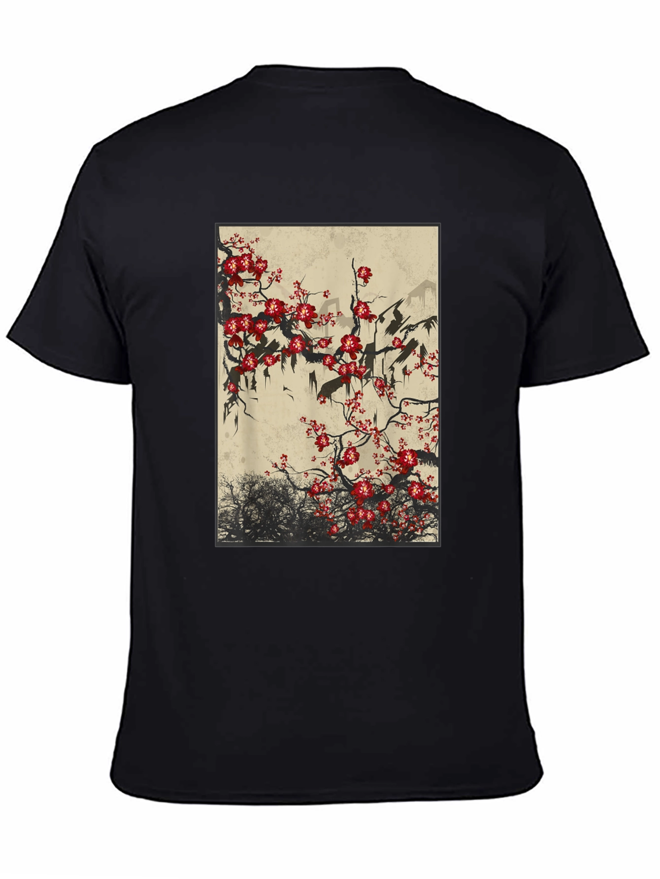 Blossom Art Black T-Shirt