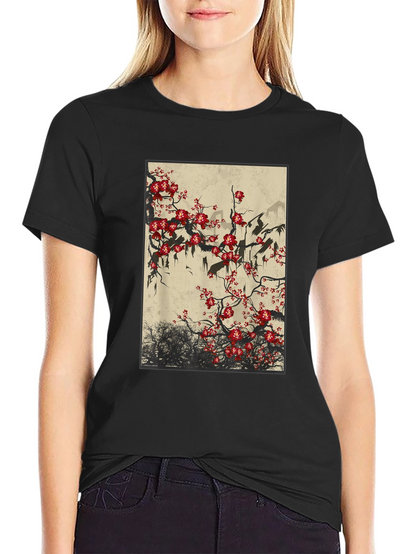 Blossom Art Black T-Shirt